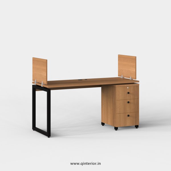 Aaron Work Station with Pedestal Unit in Oak Finish - OWS107 C2