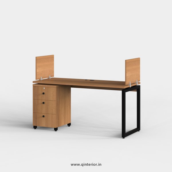 Aaron Work Station with Pedestal Unit in Oak Finish - OWS106 C2