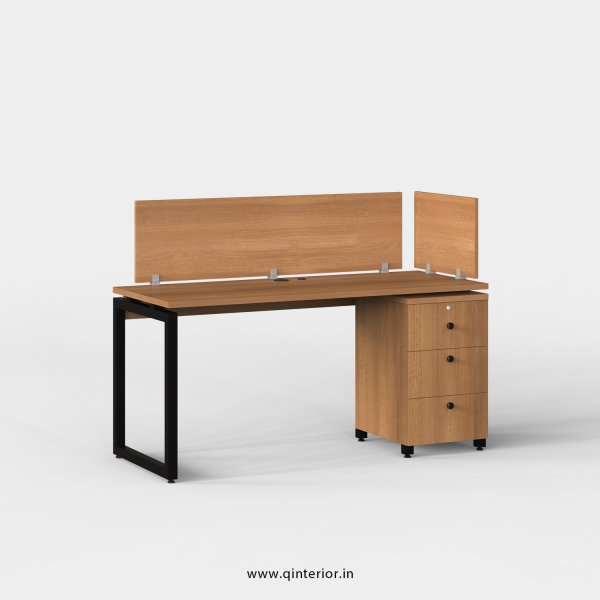 Aaron Work Station with Pedestal Unit in Oak Finish - OWS113 C2