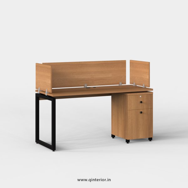 Aaron Work Station with Pedestal Unit in Oak Finish - OWS210 C2