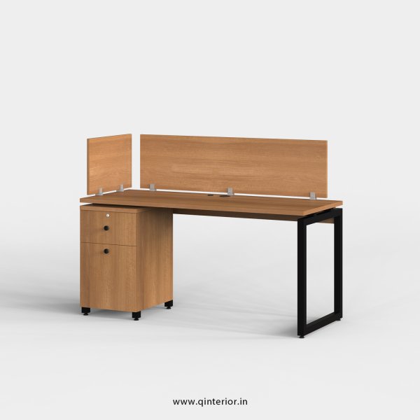 Aaron Work Station with Pedestal Unit in Oak Finish - OWS209 C2