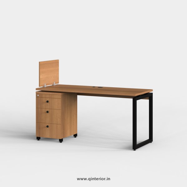 Aaron Work Station with Pedestal Unit in Oak Finish - OWS120 C2