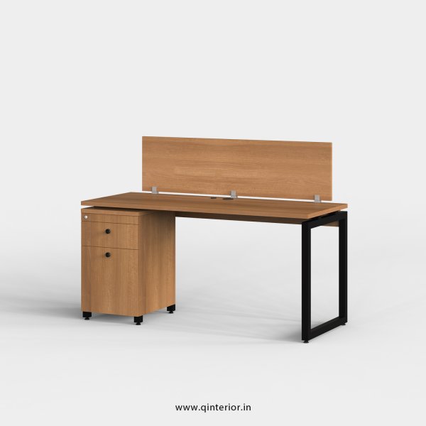Aaron Work Station with Pedestal Unit in Oak Finish - OWS215 C2