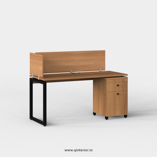 Aaron Work Station with Pedestal Unit in Oak Finish - OWS222 C2