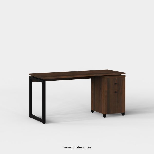 Aaron Work Station with Pedestal Unit in Walnut Finish - OWS202 C1