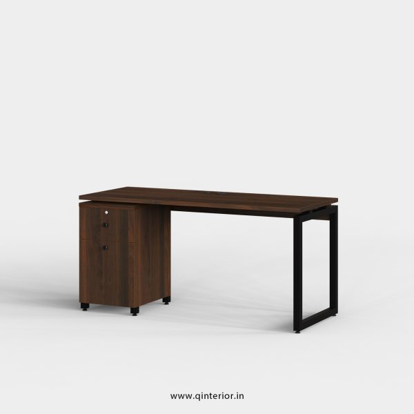 Aaron Work Station with Pedestal Unit in Walnut Finish - OWS201 C1