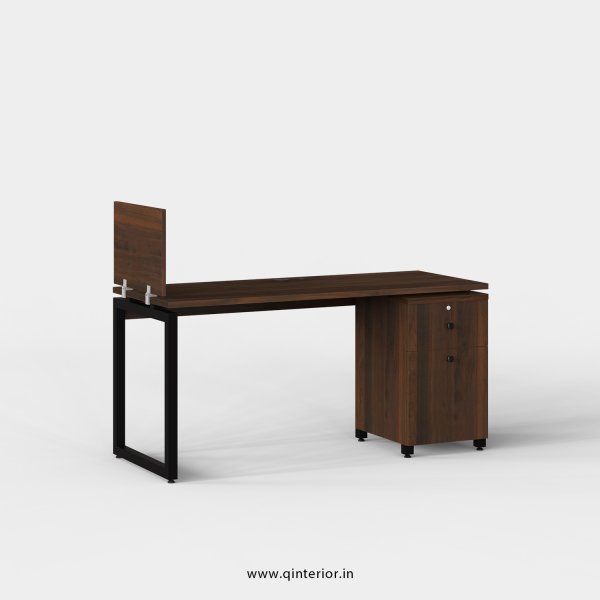 Aaron Work Station with Pedestal Unit in Walnut Finish - OWS208 C1