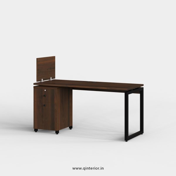 Aaron Work Station with Pedestal Unit in Walnut Finish - OWS219 C1