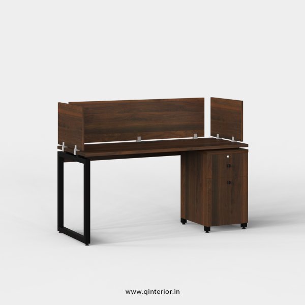 Aaron Work Station with Pedestal Unit in Walnut Finish - OWS212 C1