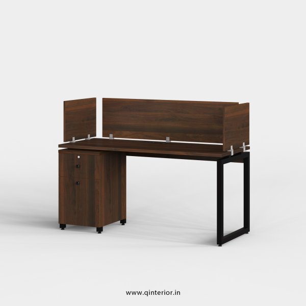 Aaron Work Station with Pedestal Unit in Walnut Finish - OWS223 C1