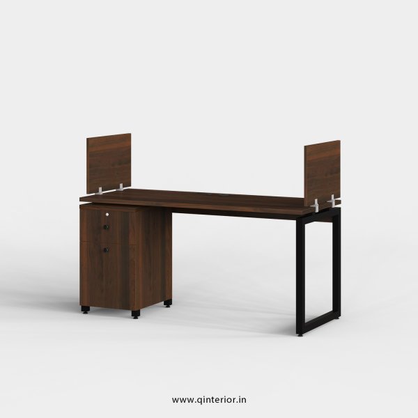 Aaron Work Station with Pedestal Unit in Walnut Finish - OWS205 C1