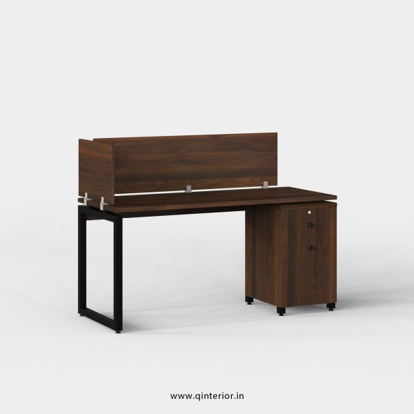 Aaron Work Station with Pedestal Unit in Walnut Finish - OWS210 C1