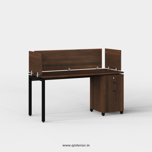 Aaron Work Station with Pedestal Unit in Walnut Finish - OWS224 C1