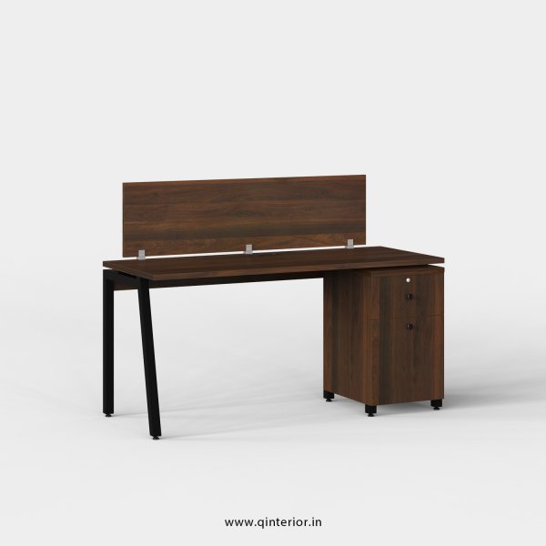 Berg Work Station with Pedestal Unit in Walnut Finish - OWS204 C1
