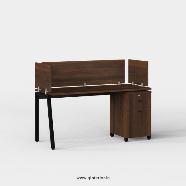 Berg Work Station with Pedestal Unit in Walnut Finish - OWS224 C1