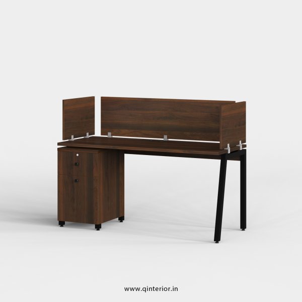 Berg Work Station with Pedestal Unit in Walnut Finish - OWS223 C1