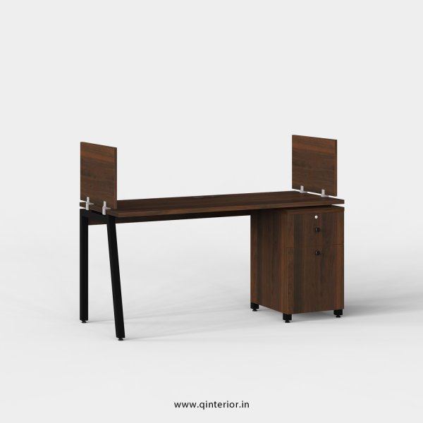 Berg Work Station with Pedestal Unit in Walnut Finish - OWS206 C1