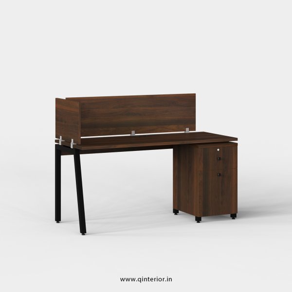 Berg Work Station with Pedestal Unit in Walnut Finish - OWS222 C1
