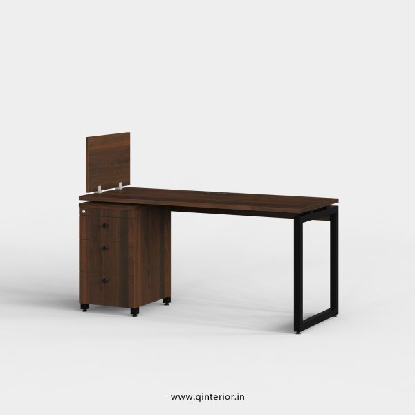 Aaron Work Station with Pedestal Unit in Walnut Finish - OWS120 C1