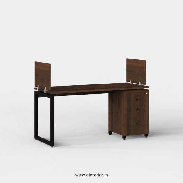 Aaron Work Station with Pedestal Unit in Walnut Finish - OWS119 C1