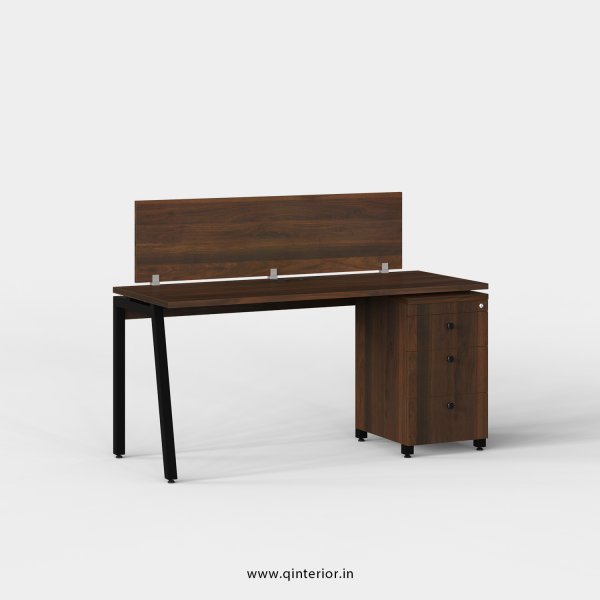 Berg Work Station with Pedestal Unit in Walnut Finish - OWS117 C1