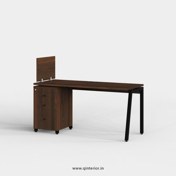 Berg Work Station with Pedestal Unit in Walnut Finish - OWS120 C1