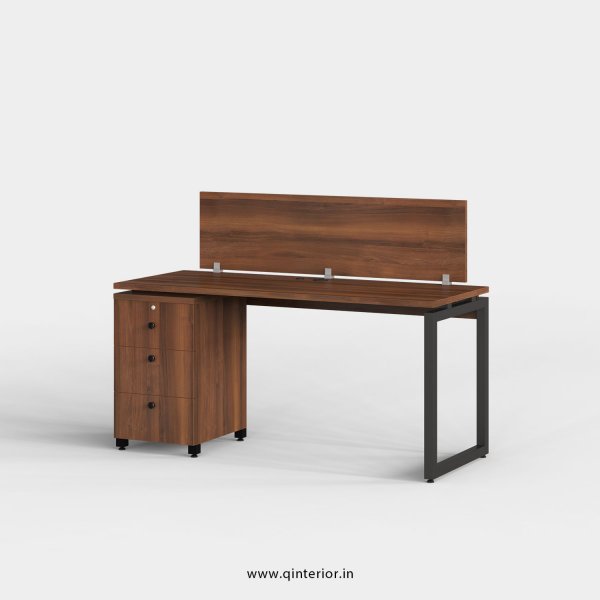 Aaron Work Station with Pedestal Unit in Teak Finish - OWS104 C3