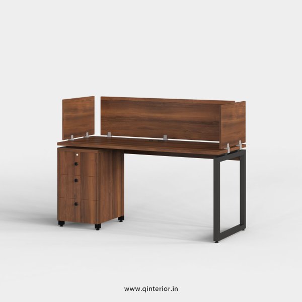 Aaron Work Station with Pedestal Unit in Teak Finish - OWS112 C3