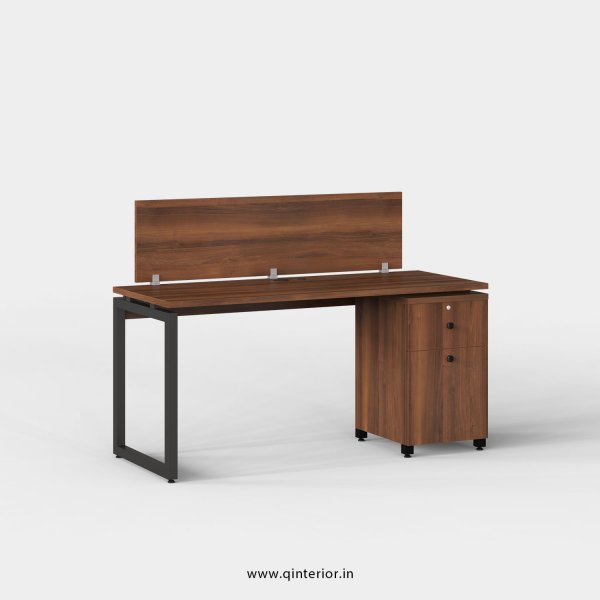 Aaron Work Station with Pedestal Unit in Teak Finish - OWS204 C3