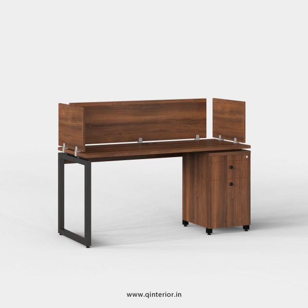 Aaron Work Station with Pedestal Unit in Teak Finish - OWS224 C3