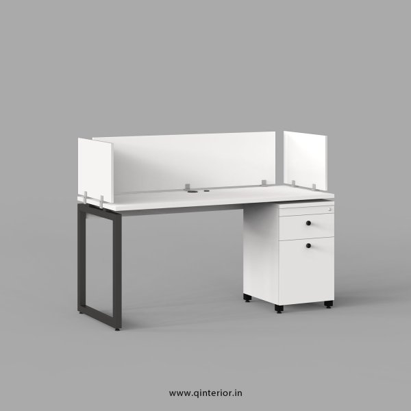 Aaron Work Station with Pedestal Unit in White Finish - OWS224 C4