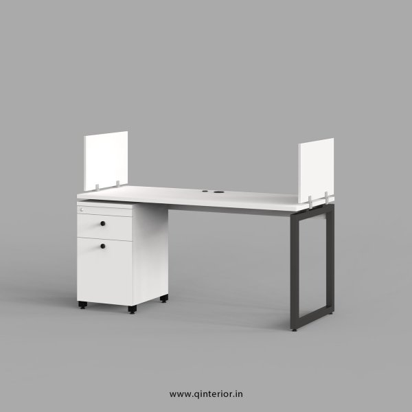 Aaron Work Station with Pedestal Unit in White Finish - OWS217 C4