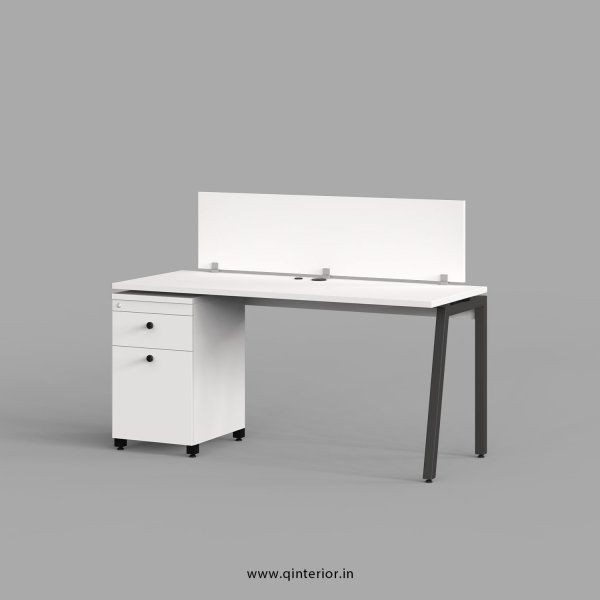 Berg Work Station with Pedestal Unit in White Finish - OWS215 C4
