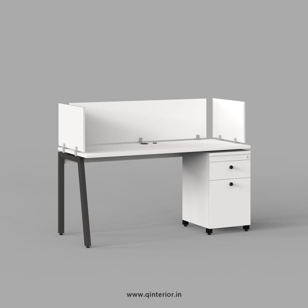 Berg Work Station with Pedestal Unit in White Finish - OWS224 C4