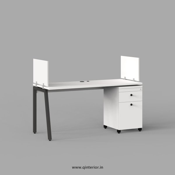 Berg Work Station with Pedestal Unit in White Finish - OWS218 C4