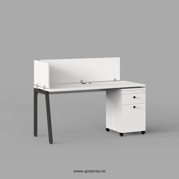 Berg Work Station with Pedestal Unit in White Finish - OWS222 C4