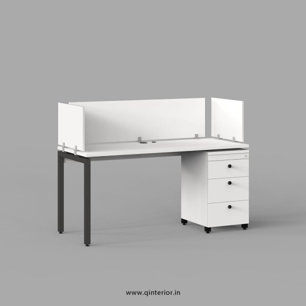 Montel Work Station with Pedestal Unit in White Finish - OWS125 C4