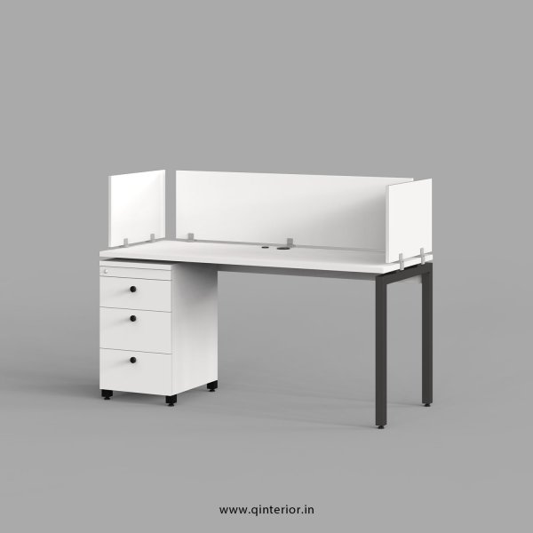 Montel Work Station with Pedestal Unit in White Finish - OWS124 C4