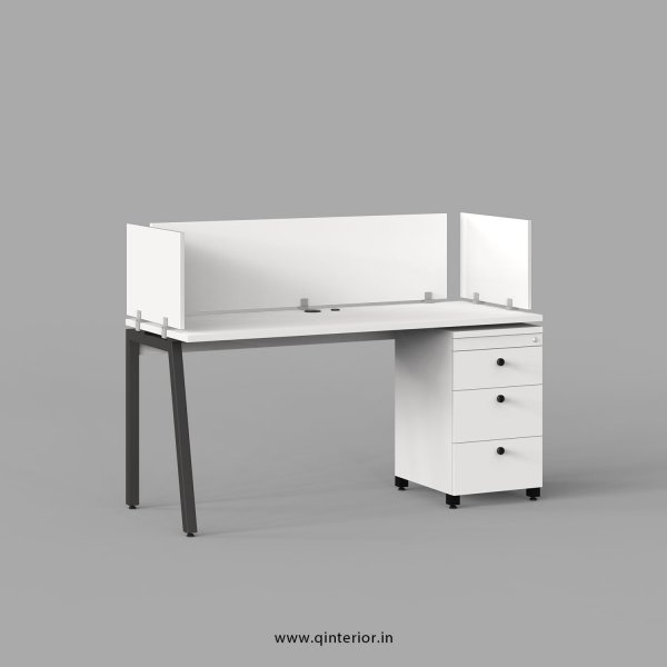 Berg Work Station with Pedestal Unit in White Finish - OWS125 C4