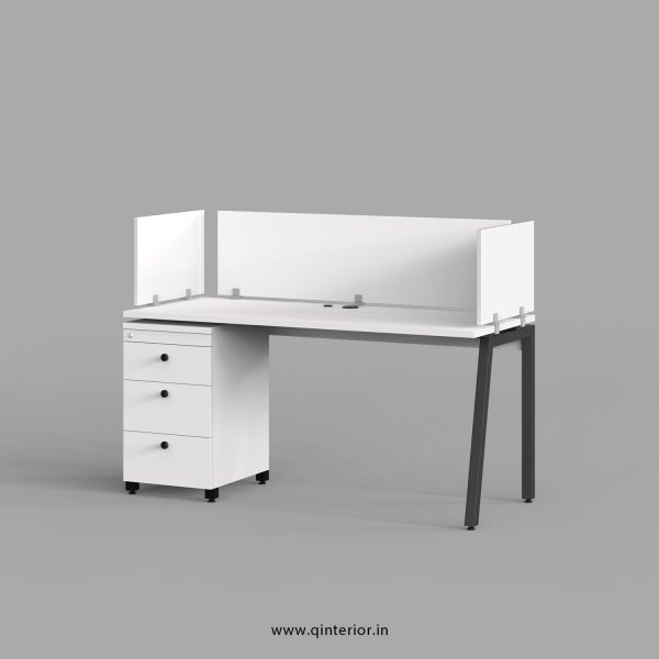 Berg Work Station with Pedestal Unit in White Finish - OWS124 C4
