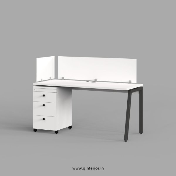 Berg Work Station with Pedestal Unit in White Finish - OWS122 C4