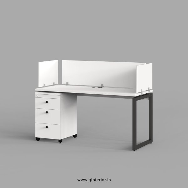 Aaron Work Station with Pedestal Unit in White Finish - OWS124 C4
