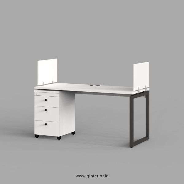 Aaron Work Station with Pedestal Unit in White Finish - OWS118 C4