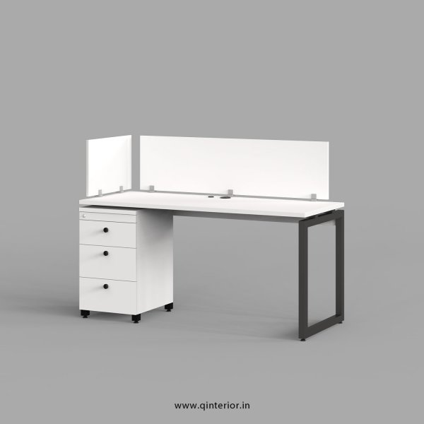 Aaron Work Station with Pedestal Unit in White Finish - OWS122 C4